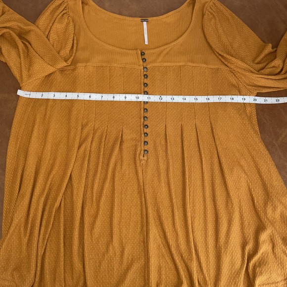 Free People Womens Devin Top Relaxed Fit Balloon Sleeve Autumn Pearl Orange: Med - Picture 6 of 7